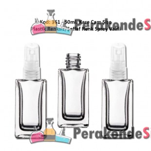 PARFÜM ŞİŞESİ KÖŞELİ KÜP CAM 50ml Kod: 361 