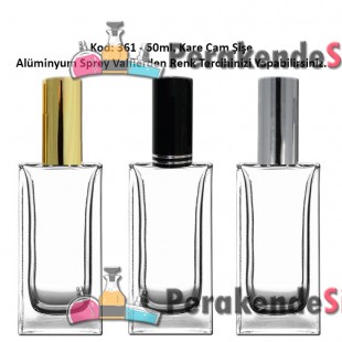 PARFÜM ŞİŞESİ KÜP MODEL METAL SPREYLİ 50ml Kod: 361