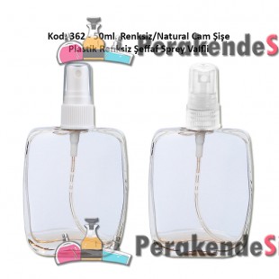 PARFÜM ŞİŞESİ YASSI KÖŞELİ ZENGİN GÖRÜNÜMLÜ 50ml Kod: 362 