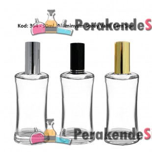 PARFÜM ŞİŞESİ  DAR OMUZLU METAL SPREYLİ 50ml Kod: 364 