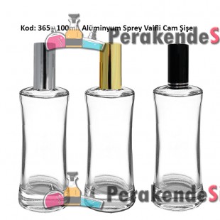 PARFÜM ŞİŞESİ DAR OMUZLU METAL SPREYLİ 100ml Kod: 365 
