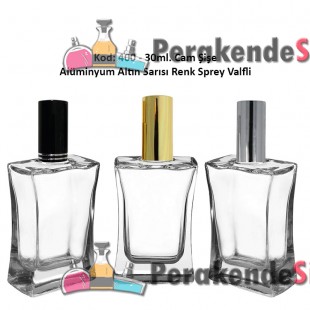 Alüminyum Spreyli KÖŞELİ CAM PARFÜM ŞİŞESİ 30ml Kod: 400