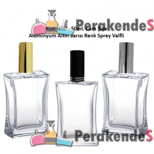 PARFÜM ŞİŞESİ KÖŞELİ MODEL METAL SPREYLİ 50ml Kod: 400 