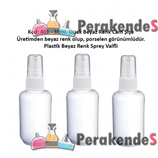 PORSELEN GÖRÜNÜMLÜ BEYAZ CAM PARFÜM ŞİŞESİ 30ml Kod: 401