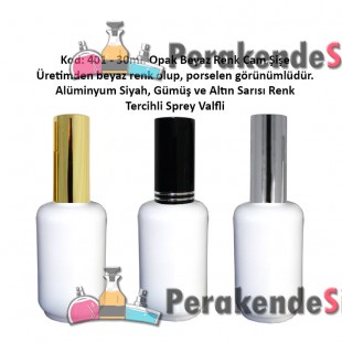 PORSELEN GÖRÜNÜM BEYAZ CAM PARFÜM ŞİŞESİ 30ml Kod: 401