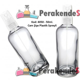 Plastik Spreyli Cam Parfüm Şişesi 50ml Kod: 4050