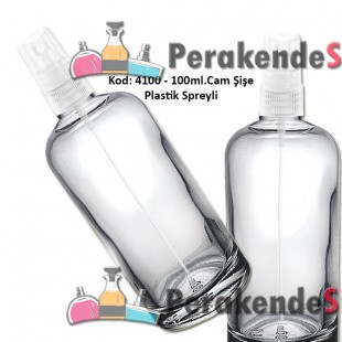 Plastik Spreyli Cam Parfüm Şişesi 100ml Kod: 4100