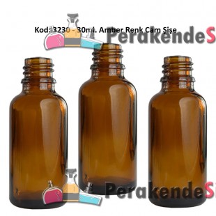 30ml Amber/Kahverengi Cam Şişe Kod:3230 