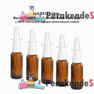 10ml. Burun Spreyli Amber Renk Cam Şişe Kod:3211 