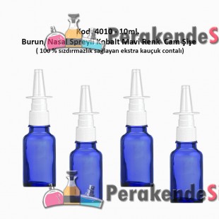 10ml. Burun Spreyli Kobalt Mavi Cam Şişe Kod 4010 