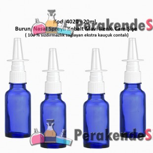 20ml. Burun Spreyli Kobalt Mavi Cam Şişe Kod 4020 
