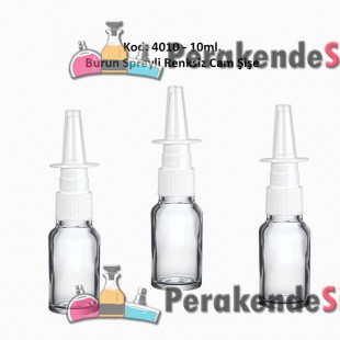 10ml. Burun Spreyli Renksiz Cam Şişe Kod 4010 