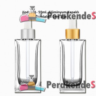 Cam Pipetli Damlalıklı Kozmetik Cam Şişe 50ml Kod: 361