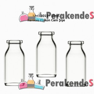 15ml. Flakon Renksiz Cam Şişe Kod: 3015 