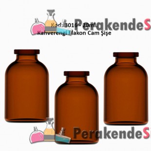 20/25ml. Flakon Kahverengi Cam Şişe Kod: 3016  