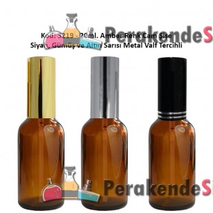 20ml. Alüminyum Spreyli CAM PARFÜM ŞİŞESİ Kod: 3219