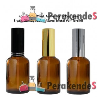25ml. Alüminyum Spreyli CAM PARFÜM ŞİŞESİ Kod: 3225