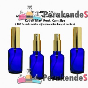10ml. Alüminyum Spreyli MAVİ RENK CAM ŞİŞE Kod: 4010