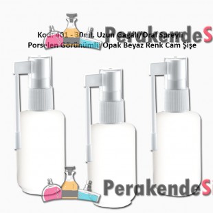 30ml. Ağız Spreyli Opak Beyaz Cam Şişe Kod 401 