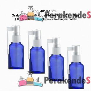 10ml. Ağız Spreyli Kobalt Mavi Renk Şişe Kod 4010 