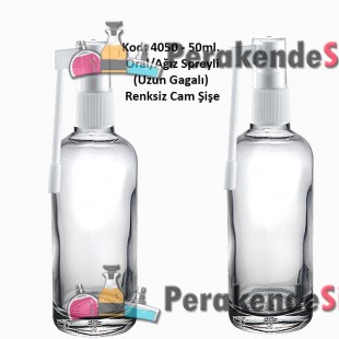 50ml. Ağız Spreyli Renksiz Cam Şişe Kod: 4050 