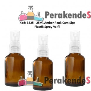 25ml. Plastik Spreyli Amber Cam Şişe Kod: 3225 