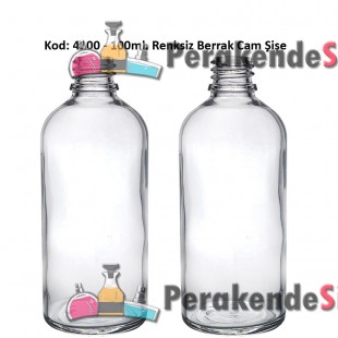 100ml. Renksiz Cam Şişe Kod: 4100 