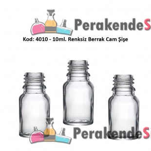 10ml. Renksiz Cam Şişe Kod: 4010 