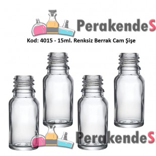 15ml. Renksiz Cam Şişe Kod: 4015 