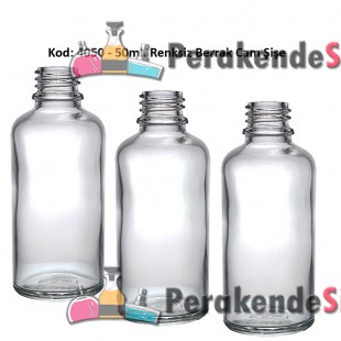 50ml. Renksiz Cam Şişe Kod: 4050 