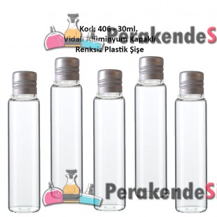25/30ml ALÜMİNYUM KAPAKLI PLASTİK ŞİŞE Kod: 406 