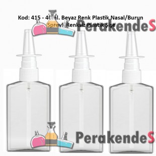 Burun Spreyli Plastik Şişe 40ml Kod: 415