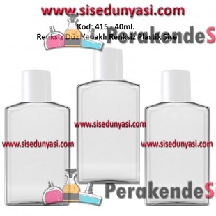 PLASTİK DÜZ KAPAKLI PLASTİK ŞİŞE 40ml Kod: 415 