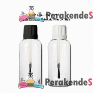 FIRÇALI KAPAKLI PLASTİK ŞİŞE 25/30ml Kod: 404 