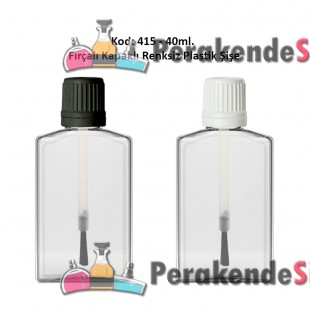 FIRÇALI KAPAKLI PLASTİK ŞİŞE 40ml Kod: 415 