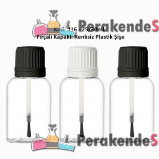 FIRÇALI KAPAKLI PLASTİK ŞİŞE 25/30ml Kod: 416 
