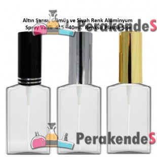 Plastik Parfüm Şişesi Alüminyum Spreyli 40ml. Kod: 415 