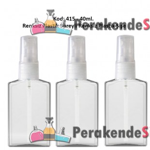 Plastik Parfüm Şişesi Plastik Spreyli 40ml Kod: 415 