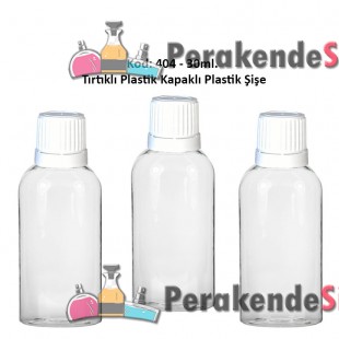 PLASTİK TIRTIKLI KAPAKLI PLASTİK ŞİŞE 30ml Kod: 404 