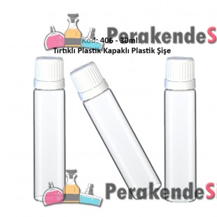 PLASTİK TIRTIKLI KAPAKLI PLASTİK ŞİŞE 30ml Kod: 406 