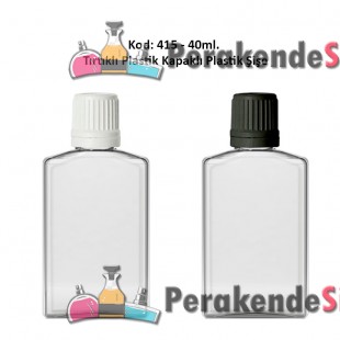 PLASTİK TIRTIKLI KAPAKLI PLASTİK ŞİŞE 40ml Kod: 415 