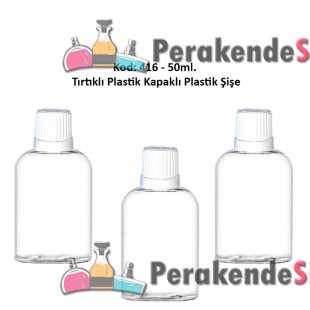 PLASTİK TIRTIKLI KAPAKLI PLASTİK ŞİŞE 50ml Kod: 416 