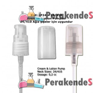 KREM ve LOSYON POMPASI ŞEFFAF PLASTİK 24/410 Kod: LP - 24